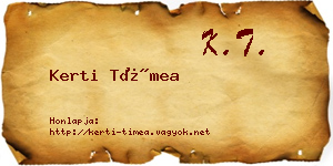Kerti Tímea névjegykártya
